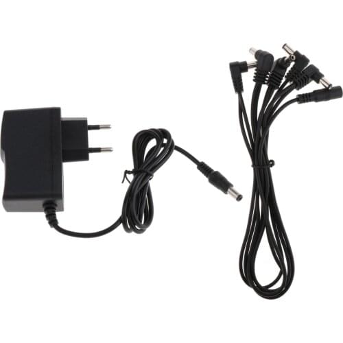 9V1A AC/DC Guitar Effector Power Replacement Adapter EU Plug 1 to 5 Way Splitter Cable for Electric Guitar Accessries