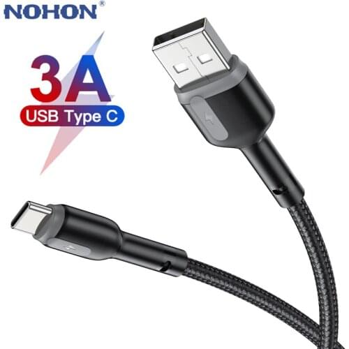 USB Type C Cable For Samsung S21 Xiaomi mi 11 9 3A Fast Charging USB-C Cable Mobile Phone Charger USBC Type-C Data Wire Cord 3m