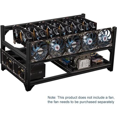 Graphics Card Chassis 6 Cards All-Aluminum Insulated Server Multi-Graphics Card Chassis Frame Dual Power Supply Desktop