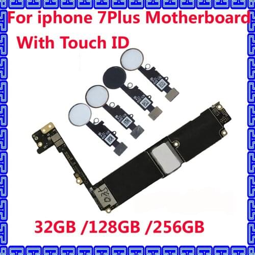 Top Quality Motherboard with / NO touch ID for iphone 7Plus Original IOS system logic board For iphone 7 Plus unlocked mainboard
