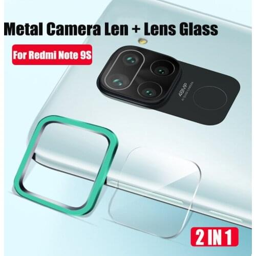 Camera Metal Ring + Tempered Glass For Xiaomi Redmi Note 9 Pro 9S 10X Camera Lens Protector For Redmi Note 9S 9 Pro Max 10X Film