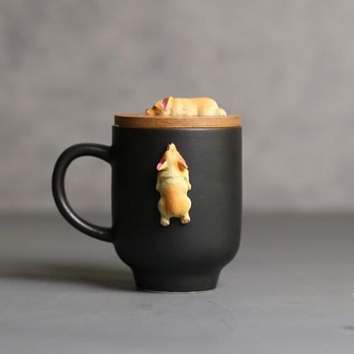 Cartoon 3D Corgi French Bulldog Mugs Cute animal Coffee Mug Tea Water Cups Milk Lemon Drinkware Couple Cup Gift For Friends