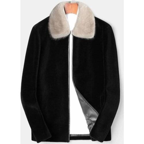Winter Imitation Mink Fur Coats Men Jacket Thick Turndown Collar Faux Fur Jacket Male Black Overcoat Casaco Feminino Y130