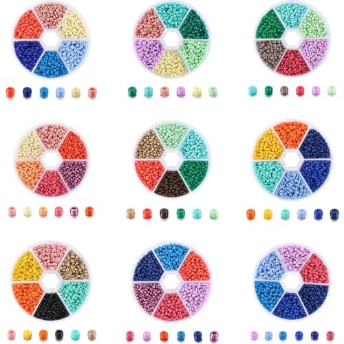 12 Style 1800Pcs 3mm Charm Czech Glass Seed Bead Set Spacer Glass Beads for DIY Jewelry Making Necklace Earrings Accessories Kit