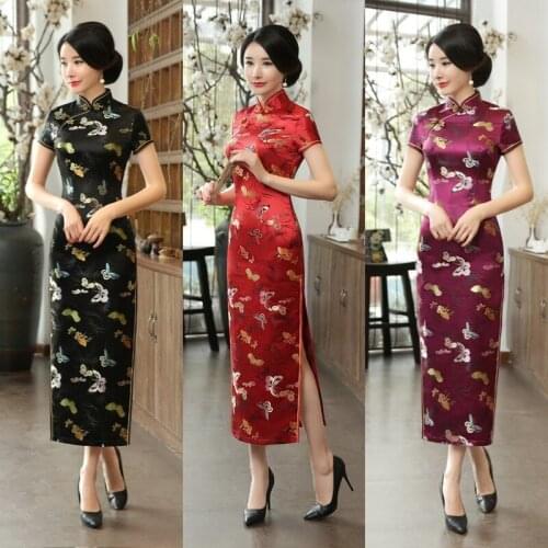 New Style Cheongsam Young Girl Chinese Style Retro Catwalk Cheongsam Improved Version Dress Long Elegant Temperament Qipao