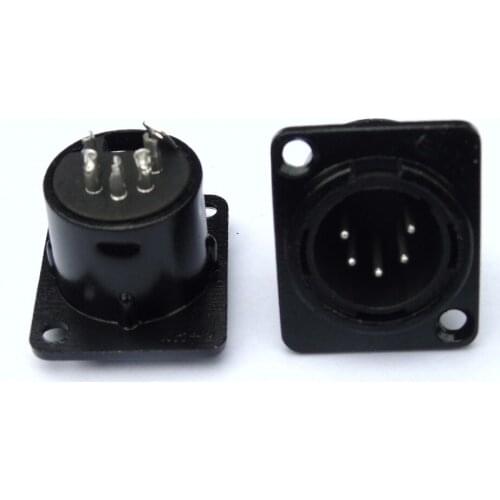 Wholesale high quality 20PCS/lot NC5MD-L-B-1 XLR 5-Pin Male Chassis Panel Mount/Blck Case Silver Contacts