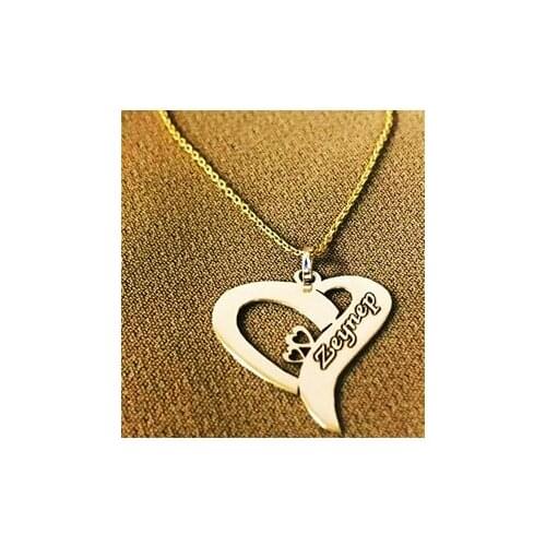 PERSONALIZED SILVER NECKLACE WITH HEART