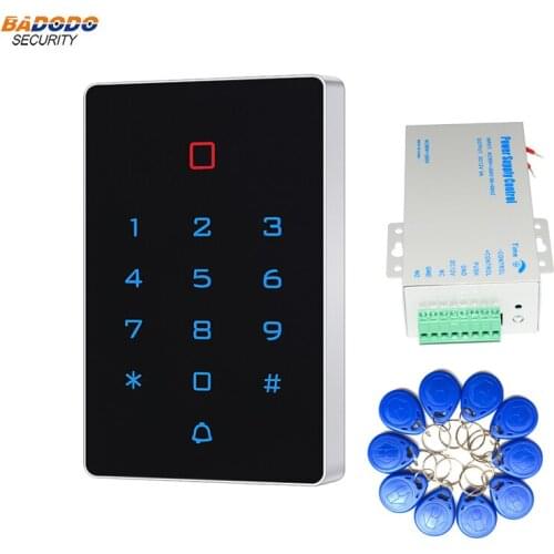Plastic case touch keypad standalone access controller reader support 125KHz ID RFID EM card PIN password