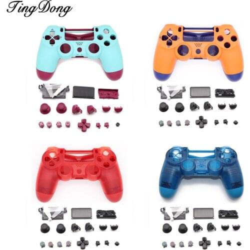 Orange and Berry clear red blue Full Set Housing Shell Case Button Mod Kit Faceplate For PS4 PRO JDS 040 JDM 040