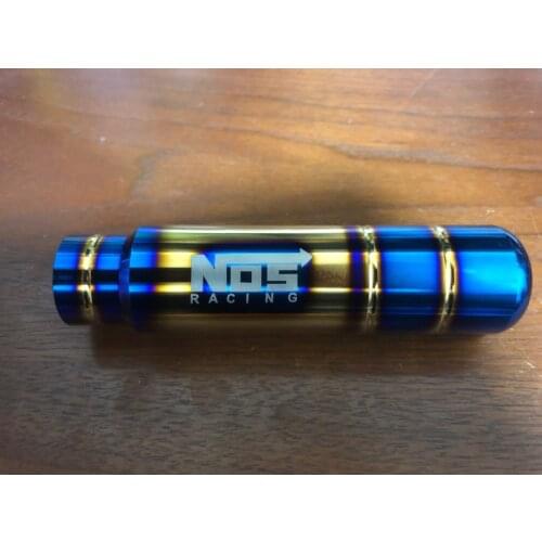 JDM NOS Burnt Blue Style Gold Aluminum 13cm Gear Shift Knob Shifter Lever Head for Universal Car