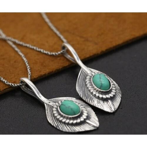 S925 Sterling Silver Jewelry Vintage Thai Silver Handmade Eagle Wings Feather Male And Female Pendants