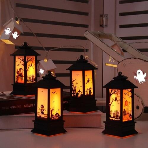 Halloween Decoration Props Led Candles Light Bats Pumpkin Lantern Flame Lamp Scary Halloween Table Decor Party Supplies