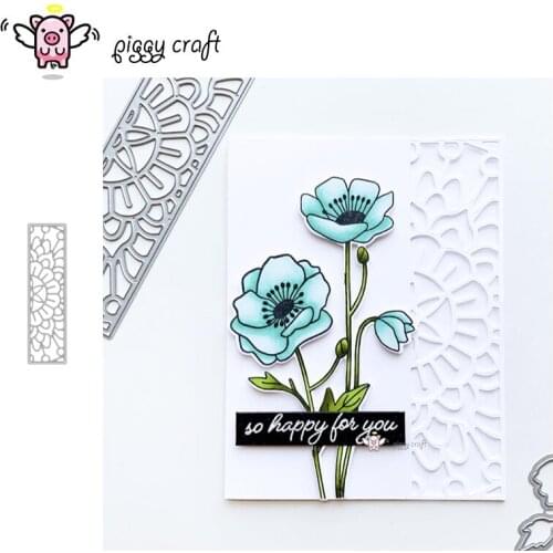 Piggy Craft metal cutting dies cut die mold Rectangular flower frame Scrapbook paper craft knife mould blade punch stencils dies