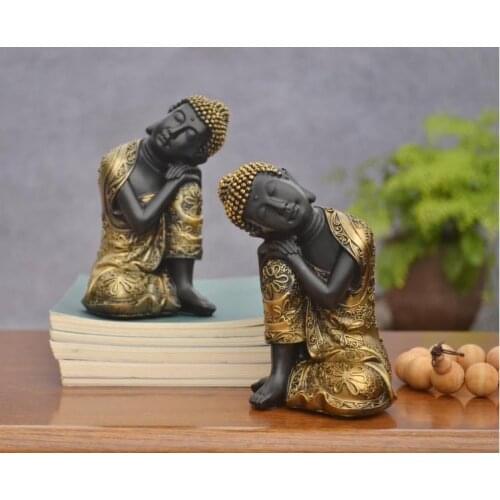 Tibetan Resin Meditation Buddha Statue Sculpture Handmade Figurine Home Decoration Accessories Creative Ornaments,Zen gift