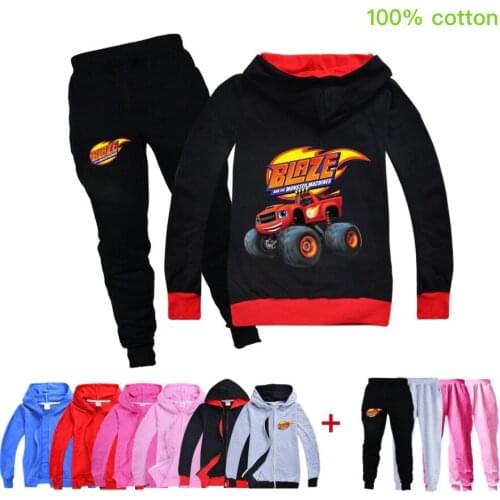 Cartoon Blaze and the Monster Machines Hoodies Kids Sweatshirts Baby Coats toddler girl fall clothes Boys Jackets Sportswear Set