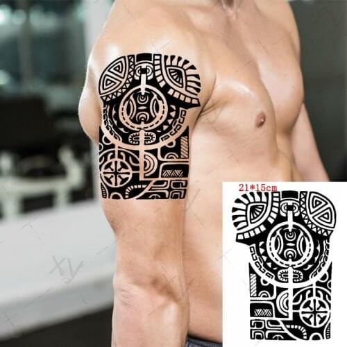 Waterproof Temporary Tattoo Sticker Pattern Tribe Totem Flash Tattoos Women Crown Tiger Sheep Head Body Art Arm Fake Tatoo Men
