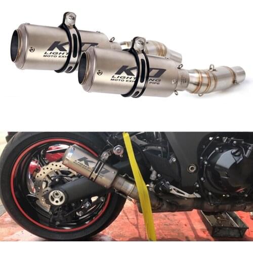 For Kawasaki Z1000 Z1000SX Ninja 1000 1000SX Exhaust Pipe Motorcycle Mid 51mm Mufflers Removable DB Killer Escape Left Right