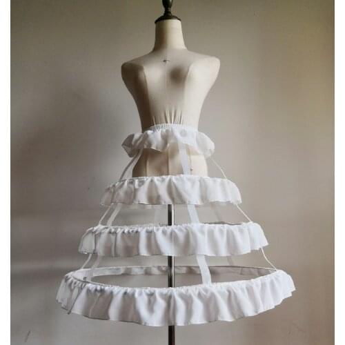 Women Cosplay Lolita Dress Petticoat Medieval Victorian Gothic Fishbone Petticoat Underskirt Crinoline Pannier For Ball Gown