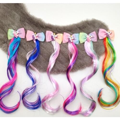 1pc Unicorn Cartoon Hairpin Child Twist Hair Clip Simple Barrette Cute Girls Hair Rope Accessories Kids Wig Rope Hair Head Wear