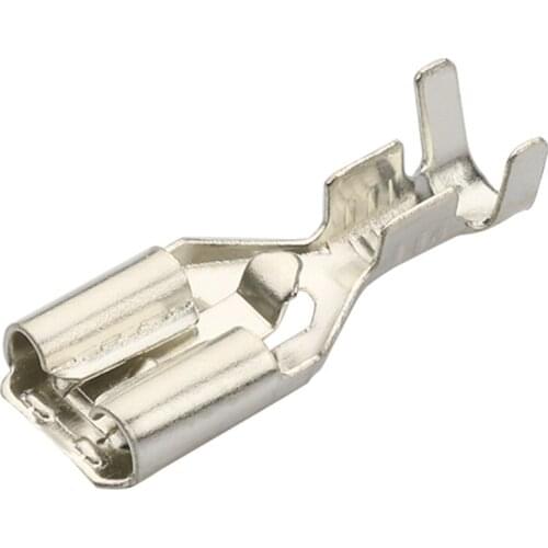 100sets 6.3 Cold pressure plug type wiring terminal connector copper connector with lock spring sheath