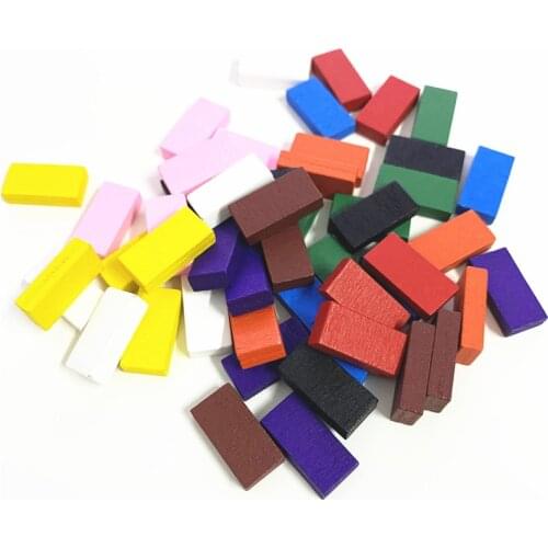 100Pcs Colorful Brick marks 20*10*5mm Cuboid Wood Chess Game pieces For tokens Board Games Accessory 10 Colors