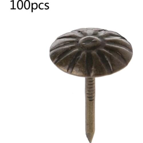 Retro 100 Pieces Of Antique Brass Decoration Gift Wine Box Box Sofa Decoration Nail Stud Thumbtack Hardware Accessories
