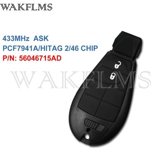2 Buttons Without Panic 433MHz PCF7941A ID46 Fobik Remote Car Key Fob For Chrysler 300C Tourer Model 2008 2009 2010 56046715AD