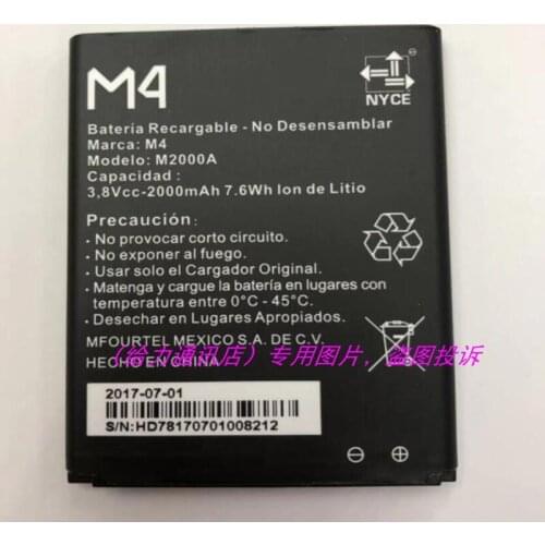 2000mAh M2000A Battery For M4 Mexico Celular Smart Mobile Phone with phone stander