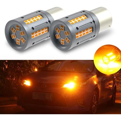 2x 1156 p21w ba15s 7505 py21w bau15s 7506 t20 7440 w21w wy21w 7440NA Turn signal LED Canbus No Hyper Flash Amber yellow No Error