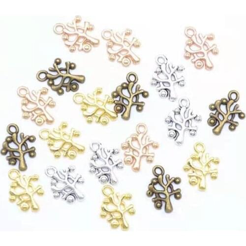 30pcs/lot 15X11mm Alloy Charms Antique Silver Plated Tree Branch Pendant Handmade Hanging Crafts