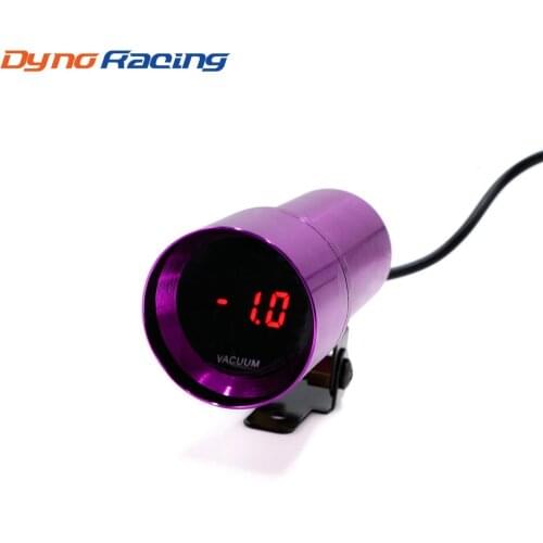 37mm Micro Digital Vacuum Gauge Smoke Lens Vacuum Meter Red LED Car meter YC100151-PL