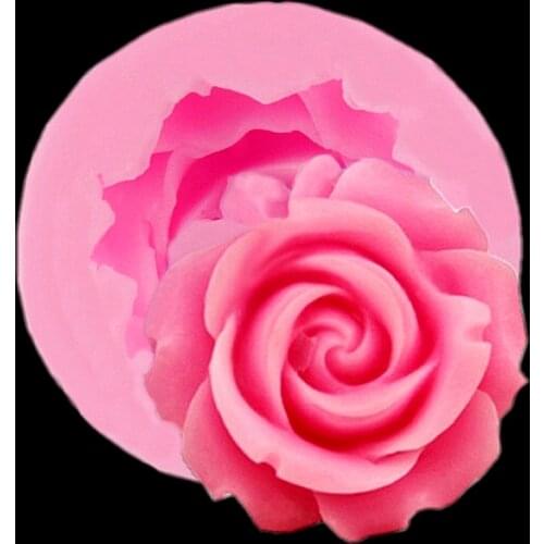 3D Flower Bloom Rose shape Silicone Fondant Soap Cake Mold Cupcake Jelly Candy Chocolate Decoration Baking Tool Moulds Cheaper