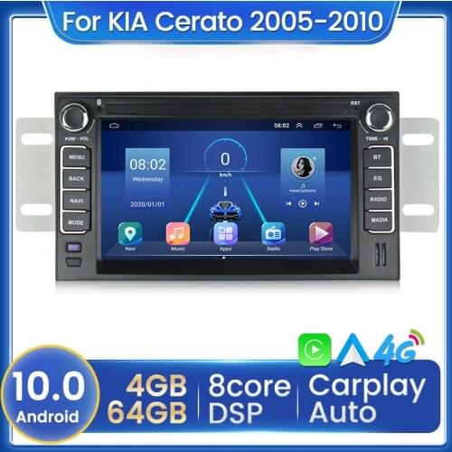 4+64G RDS Android 10 Car Radio GPS Navigation Autoradio WIFI BT Multimedia Player for Kia Cerato/Sportage/Forte/Spectra/Morning