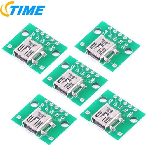 5PCS Mini USB to DIP Adapter Converter for 2.54mm PCB Board DIY USB-02 Power Supply NEW