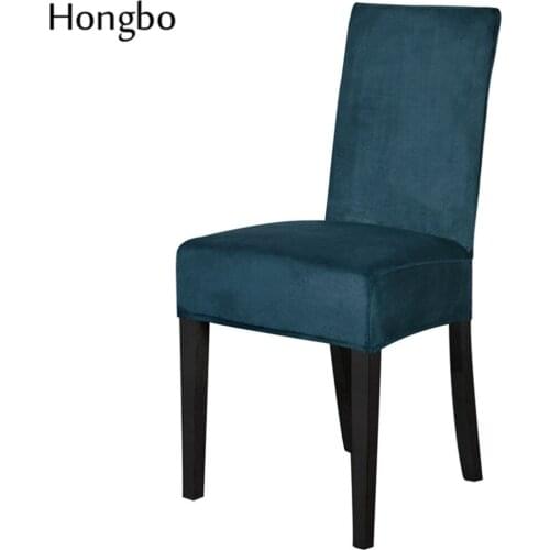 Hongbo Velvet Dining Chair Cover Dustproof Stretch Chair Covers for Wedding Banquet Hotel Home Decor Slipcover funda para silla