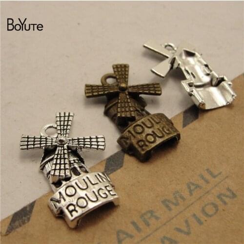 BoYuTe (100 Pieces/Lot) Wholesale Metal Alloy 11*22MM Windmill Pendant Charms Diy Hand Made Jewelry Accessories