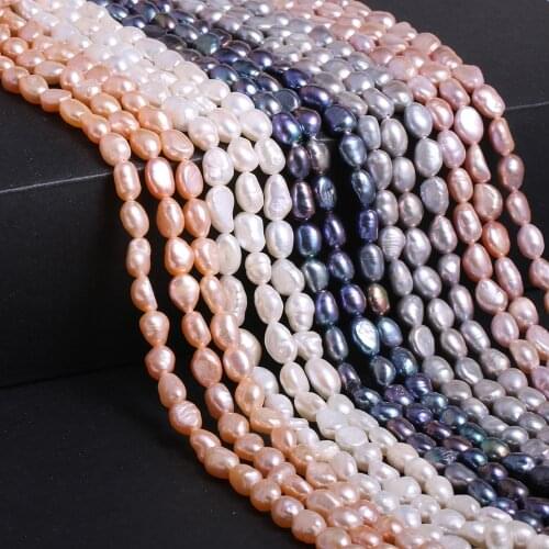 100% Natural Freshwater Pearl Bead Irregular Shape Black Loose Beads for Women Jewelry Making Necklace Bracelet 4-10mm 14inch