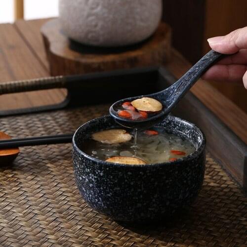Household Retro Ceramic Rice Bowl Japanese Style Small Soup Bowl Creative 4.5 Inch Single Dessert Bowl Restaurant Tableware