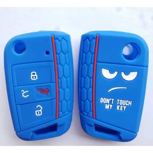 FUNDA Silicon Para For Volkswagen Mk7 Golf 7 Gli Gti Leon Seat Ibiza LLAVE Flip Folding Remote Holder 4 Buttons