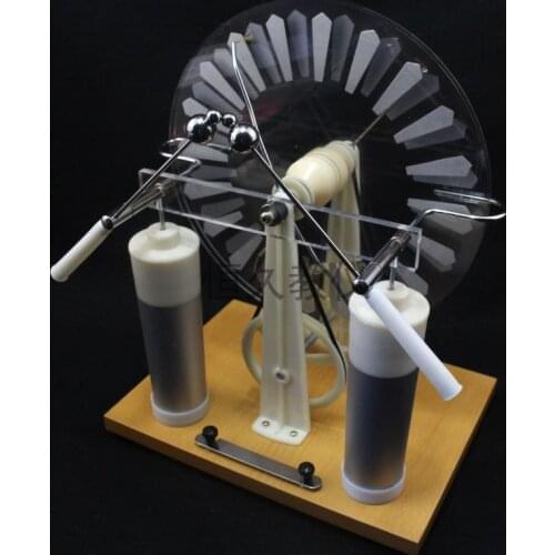 Demonstration experiment of electrostatic generator Wimshurst machine large disc electrostatic induction motor