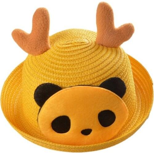 Baby hat children sun hat men and women cartoon panda sunscreen kids beach sun hat tide kid hat Panama