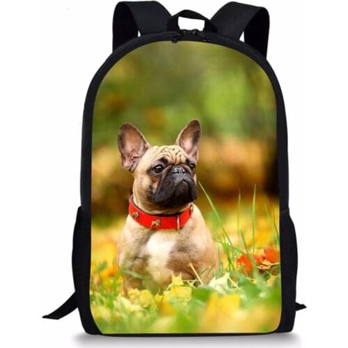 Kids School Bags Kawaii Animal Teenager Travel Backpack Little Bulldogs Prints Pattern Toddler School Backpack for Boys