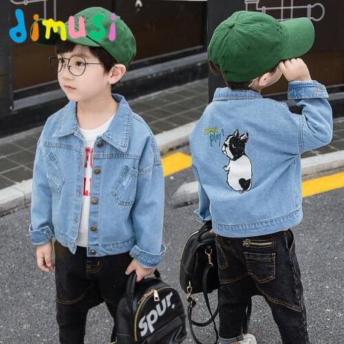 DIMUSI Boys Denim Jackets Baby Girls Cartoon Denim Coats Fashion Child Kids Outwear Windbreaker Jean Jacket Clothing 18M-8Y