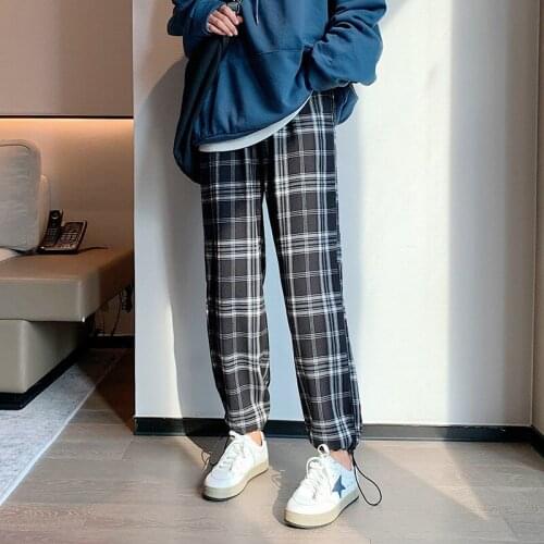 GUUZYUVIZ Women's Plaid Trousers