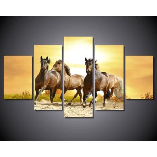 HD Print 5 Pcs canvas art horse painting modern home decor wall art picture living room decor print Painting on canvas/PT0328