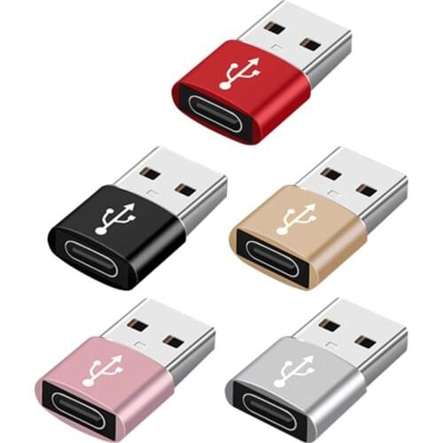 5PCS USB Male to Type C Female Cable OTG Adapter Converter Notebook Type-c Female to USB Male Charger Plug Data OTG Adapter