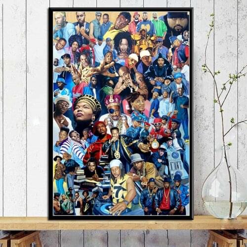 Hip Hop Legends Super Star Old School 2PAC Biggie Smalls Wu-Tang Eminem Rap Art Canvas painting Wall Home Decor quadro cuadros