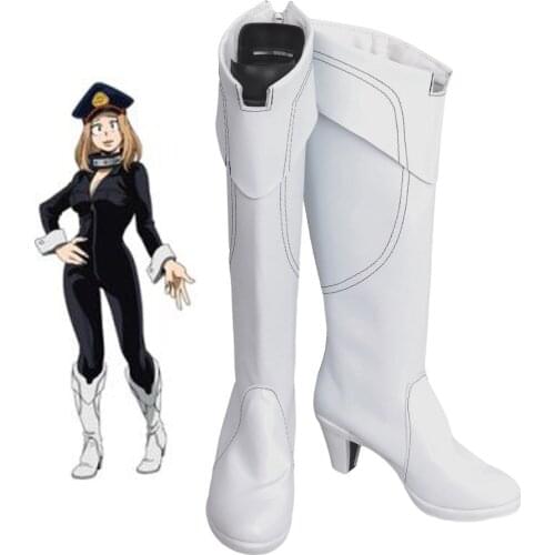 Costumebuy My Hero Academia 3 Boku no Hero Akademia Cosplay Camie Utsushimi White Shoes Boots Costume Accessory Halloween Props