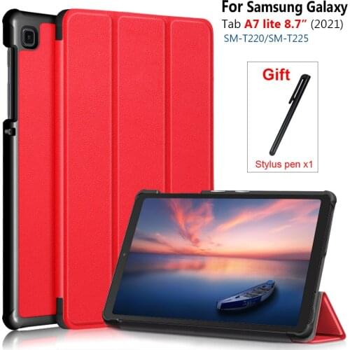 Flip Stand Leather Funda Capa For Samsung Galaxy Tab A7 Lite 8.7 inch SM-T220 SM-T225 Coque Cover T220 T225 Magnetic Case