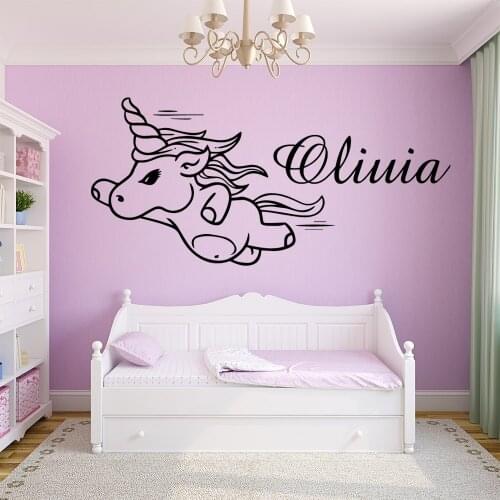 Beauty unicorn Home Decorations Pvc Decal For Kids Room Living Room Home Decor Removable Decor Wall Decals